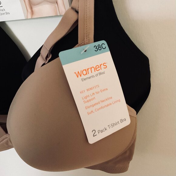 WARNERS Women's 2-Pack Wire-Free Bras NWT Size 38C - Picture 7 of 8